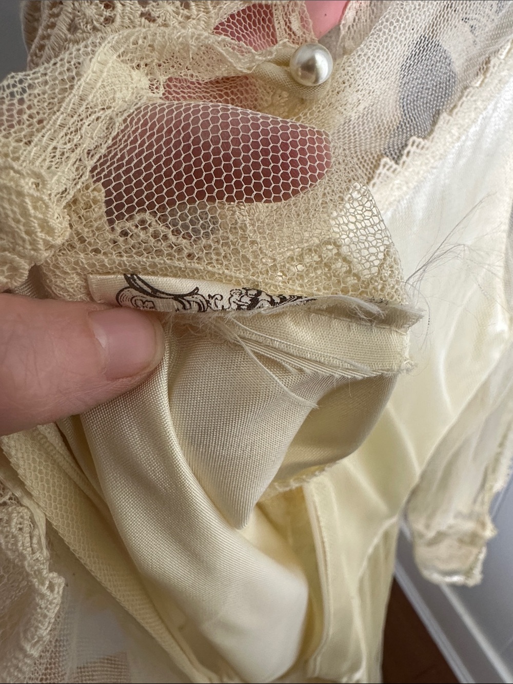 Vintage 1970s Gunne Sax Bridal Collection Cream Lace Victorian Wedding Dress - Picture 9 of 9